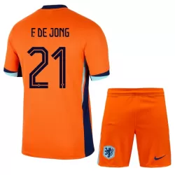 Levné Dětský Fotbalový Dres Nizozemsko Frenkie de Jong 21 Domácí ME 2024 Levné Dětský Fotbalový Dres Nizozemsko Frenkie de Jong 21 Domácí ME 2024