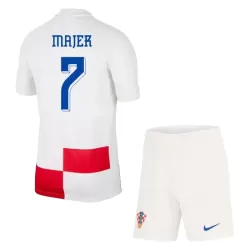 Levné Dětský Fotbalový Dres Chorvatsko Majer 7 Domácí ME 2024 Levné Dětský Fotbalový Dres Chorvatsko Majer 7 Domácí ME 2024