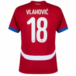 Levné Mužský Fotbalový Dres Srbsko Vlahovic 18 Domácí ME 2024 Levné Mužský Fotbalový Dres Srbsko Vlahovic 18 Domácí ME 2024