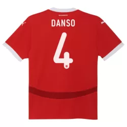 Levné Mužský Fotbalový Dres Rakousko Kevin Danso 4 Domácí ME 2024 Levné Mužský Fotbalový Dres Rakousko Kevin Danso 4 Domácí ME 2024
