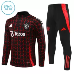 Levné Dětský Manchester United Tréninkové teplákové soupravy Čtvrt-Zip 2024-25 Černá Levné Dětský Manchester United Tréninkové teplákové soupravy Čtvrt-Zip 2024-25 Černá