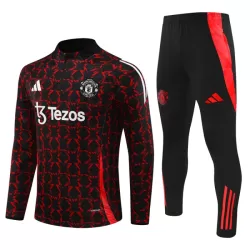 Levné Mužský Manchester United Tréninkové teplákové soupravy Čtvrt-Zip 2024-25 Černá Levné Mužský Manchester United Tréninkové teplákové soupravy Čtvrt-Zip 2024-25 Černá