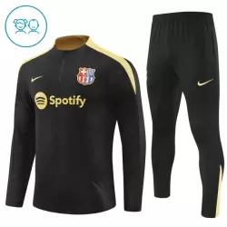 Levné Dětský Barcelona Tréninkové teplákové soupravy Čtvrt-Zip 2024-25 Černá Levné Dětský Barcelona Tréninkové teplákové soupravy Čtvrt-Zip 2024-25 Černá