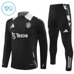 Levné Dětský Manchester United Tréninkové teplákové soupravy Čtvrt-Zip 2024-25 Černá Levné Dětský Manchester United Tréninkové teplákové soupravy Čtvrt-Zip 2024-25 Černá