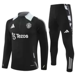 Levné Mužský Manchester United Tréninkové teplákové soupravy Čtvrt-Zip 2024-25 Černá Levné Mužský Manchester United Tréninkové teplákové soupravy Čtvrt-Zip 2024-25 Černá
