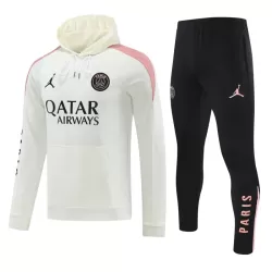 Levné Mužský Paris Saint-Germain Hoodie Tréninkové teplákové soupravy 2024-25 Bílá