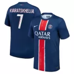 Levné Mužský Fotbalový Dres Paris Saint-Germain Kvaratskhelia 7 Domácí 2024-25