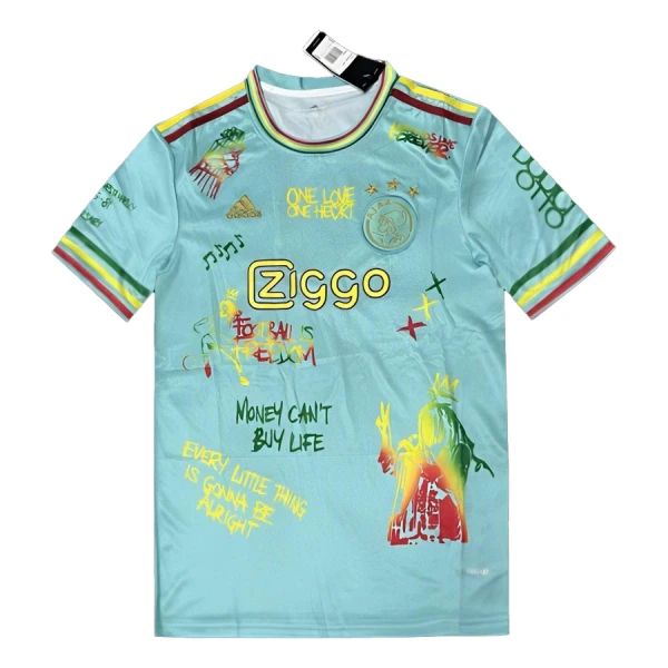 Levné Mužský Fotbalový Dres Ajax x Bob Marley 2024-25 Modrá Levné Mužský Fotbalový Dres Ajax x Bob Marley 2024-25 Modrá