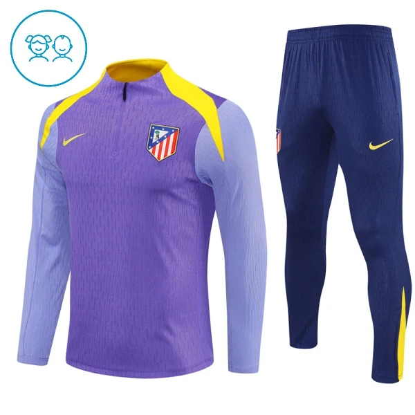 Levné Dětský Atlético Madrid Tréninkové teplákové soupravy Čtvrt-Zip 2025-26