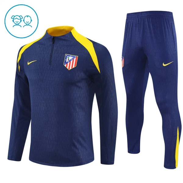 Levné Dětský Atlético Madrid Tréninkové teplákové soupravy Čtvrt-Zip 2025-26 Navy Levné Dětský Atlético Madrid Tréninkové teplákové soupravy Čtvrt-Zip 2025-26 Navy