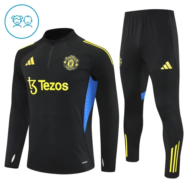Levné Dětský Manchester United Tréninkové teplákové soupravy Čtvrt-Zip 2025-26 Levné Dětský Manchester United Tréninkové teplákové soupravy Čtvrt-Zip 2025-26