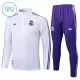 Levné Dětský Real Madrid Tréninkové teplákové soupravy Čtvrt-Zip 2025-26 Bílá Levné Dětský Real Madrid Tréninkové teplákové soupravy Čtvrt-Zip 2025-26 Bílá