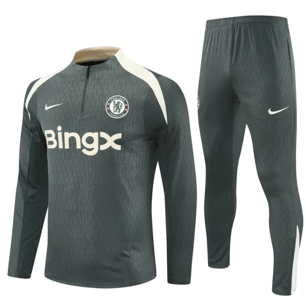 Levné Mužský Chelsea Tréninkové teplákové soupravy Čtvrt-Zip 2025-26 Šedá Levné Mužský Chelsea Tréninkové teplákové soupravy Čtvrt-Zip 2025-26 Šedá