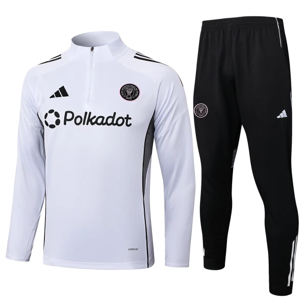 Levné Mužský Inter Miami CF Tréninkové teplákové soupravy Čtvrt-Zip 2025-26 Bílá Levné Mužský Inter Miami CF Tréninkové teplákové soupravy Čtvrt-Zip 2025-26 Bílá