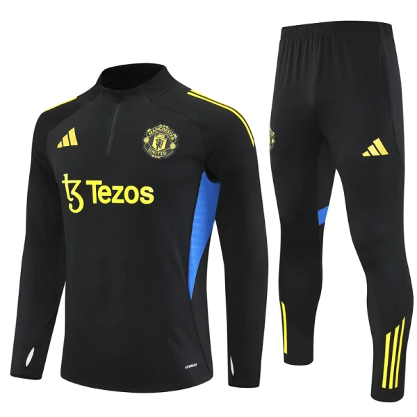 Levné Mužský Manchester United Tréninkové teplákové soupravy Čtvrt-Zip 2025-26 Levné Mužský Manchester United Tréninkové teplákové soupravy Čtvrt-Zip 2025-26