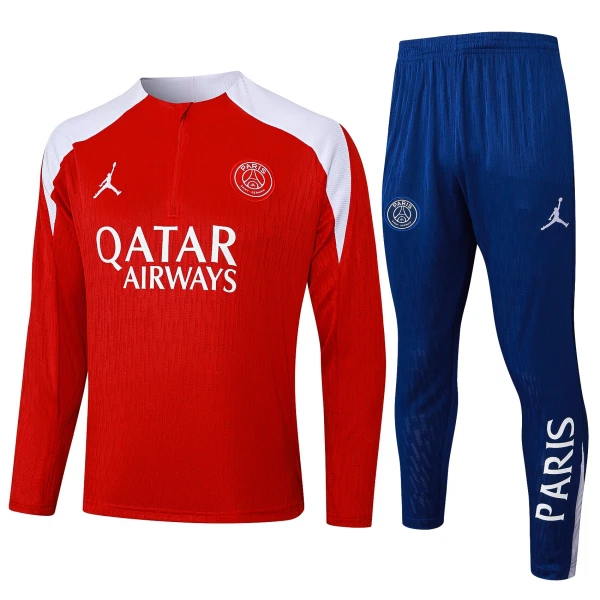 Levné Mužský Paris Saint-Germain Tréninkové teplákové soupravy Čtvrt-Zip 2025-26 Červená Levné Mužský Paris Saint-Germain Tréninkové teplákové soupravy Čtvrt-Zip 2025-26 Červená