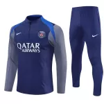Levné Mužský Paris Saint-Germain Tréninkové teplákové soupravy Čtvrt-Zip 2025-26 Navy