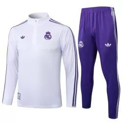 Levné Mužský Real Madrid Tréninkové teplákové soupravy Čtvrt-Zip 2025-26 Bílá Levné Mužský Real Madrid Tréninkové teplákové soupravy Čtvrt-Zip 2025-26 Bílá