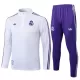 Levné Mužský Real Madrid Tréninkové teplákové soupravy Čtvrt-Zip 2025-26 Bílá Levné Mužský Real Madrid Tréninkové teplákové soupravy Čtvrt-Zip 2025-26 Bílá
