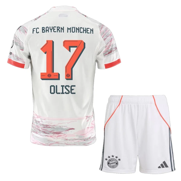 Levné Dětský Fotbalový Dres FC Bayern Mnichov Olise 17 Venkovní 2025-26 Levné Dětský Fotbalový Dres FC Bayern Mnichov Olise 17 Venkovní 2025-26