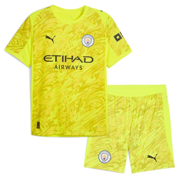 Levné Dětský Fotbalový Dres Manchester City Brankářské 2025-26 Žlutá Levné Dětský Fotbalový Dres Manchester City Brankářské 2025-26 Žlutá