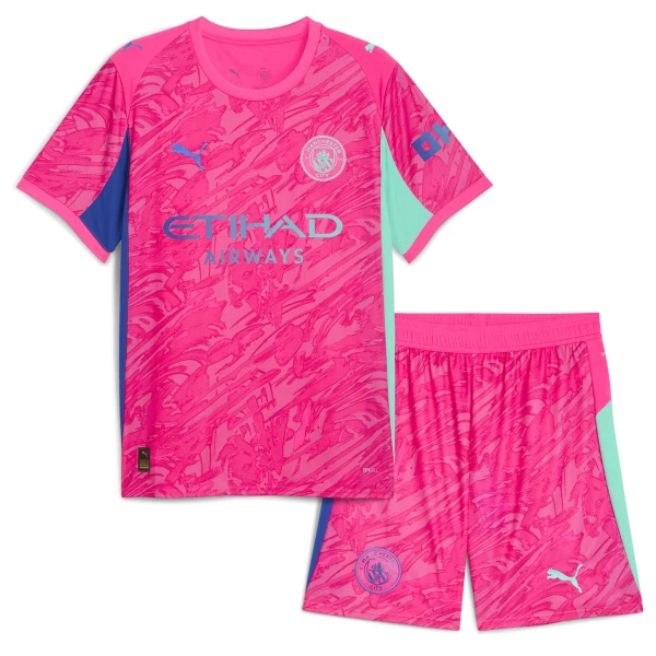 Levné Dětský Fotbalový Dres Manchester City Ederson M. 31 Brankářské 2025-26 Růžová