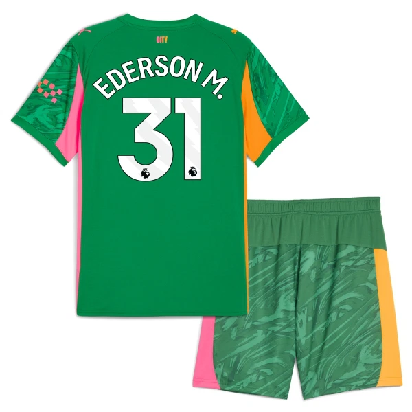 Levné Dětský Fotbalový Dres Manchester City Ederson M. 31 Brankářské 2025-26 Zelená Levné Dětský Fotbalový Dres Manchester City Ederson M. 31 Brankářské 2025-26 Zelená