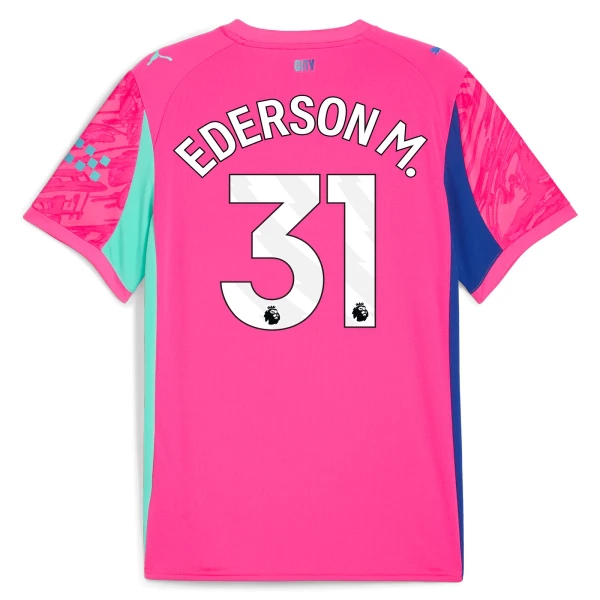 Levné Mužský Fotbalový Dres Manchester City Ederson M. 31 Brankářské 2025-26 Růžová Levné Mužský Fotbalový Dres Manchester City Ederson M. 31 Brankářské 2025-26 Růžová