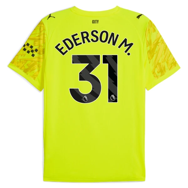Levné Mužský Fotbalový Dres Manchester City Ederson M. 31 Brankářské 2025-26 Žlutá Levné Mužský Fotbalový Dres Manchester City Ederson M. 31 Brankářské 2025-26 Žlutá
