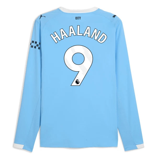 Levné Mužský Fotbalový Dres Manchester City Haaland 9 Domácí 2025-26 Dlouhý Rukáv Levné Mužský Fotbalový Dres Manchester City Haaland 9 Domácí 2025-26 Dlouhý Rukáv