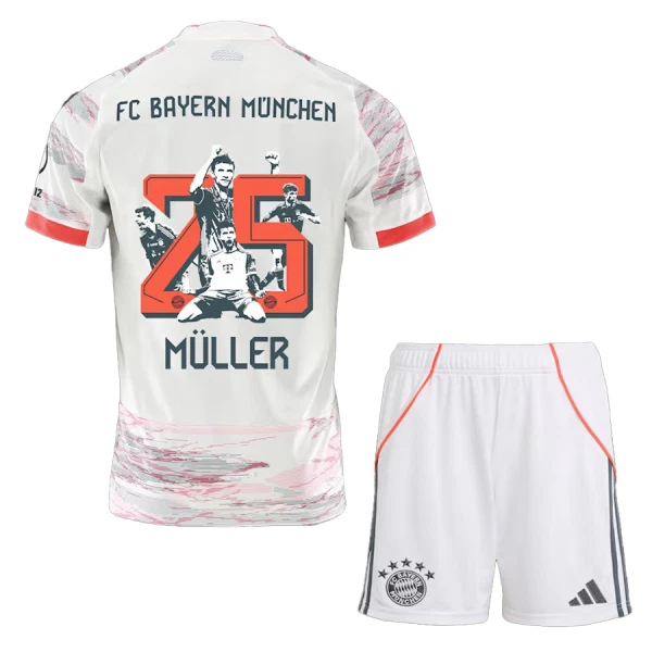 Levné Dětský Fotbalový Dres FC Bayern Mnichov Thomas Muller 25 Venkovní 2025-26 - Speciální Levné Dětský Fotbalový Dres FC Bayern Mnichov Thomas Muller 25 Venkovní 2025-26 - Speciální
