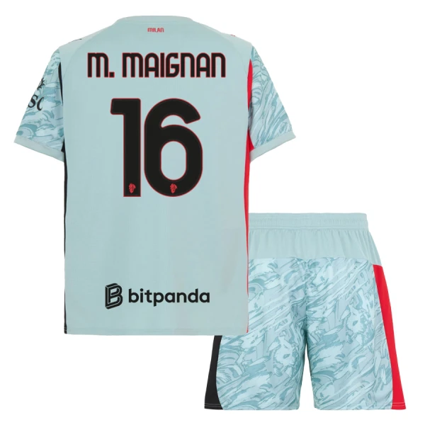 Levné Dětský Fotbalový Dres AC Milán M. Maignan 16 Brankářské 2025-26 Modrá Levné Dětský Fotbalový Dres AC Milán M. Maignan 16 Brankářské 2025-26 Modrá