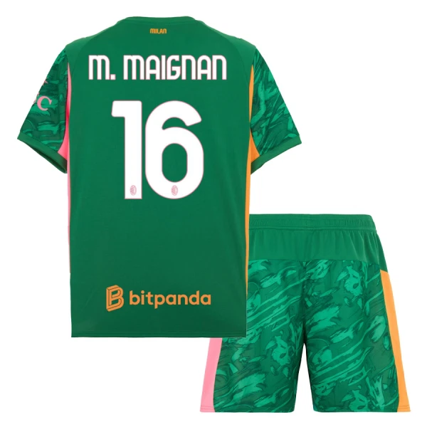 Levné Dětský Fotbalový Dres AC Milán M. Maignan 16 Brankářské 2025-26 Zelená Levné Dětský Fotbalový Dres AC Milán M. Maignan 16 Brankářské 2025-26 Zelená