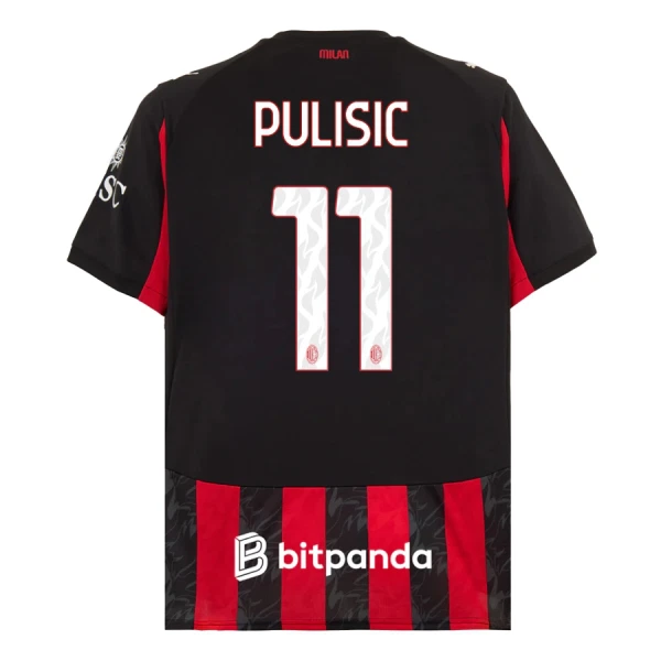 Levné Mužský Fotbalový Dres AC Milán Pulisic 11 Domácí 2025-26 Levné Mužský Fotbalový Dres AC Milán Pulisic 11 Domácí 2025-26