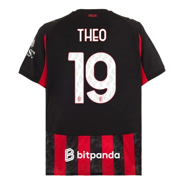 Levné Mužský Fotbalový Dres AC Milán Theo 19 Domácí 2025-26