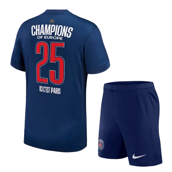 Levné Dětský Fotbalový Dres Paris Saint-Germain 1 Star Champions of Europe Domácí 2024-25 Levné Dětský Fotbalový Dres Paris Saint-Germain 1 Star Champions of Europe Domácí 2024-25