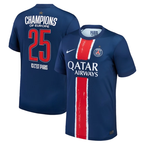 Levné Mužský Fotbalový Dres Paris Saint-Germain 1 Star Champions of Europe Domácí 2024-25 Levné Mužský Fotbalový Dres Paris Saint-Germain 1 Star Champions of Europe Domácí 2024-25