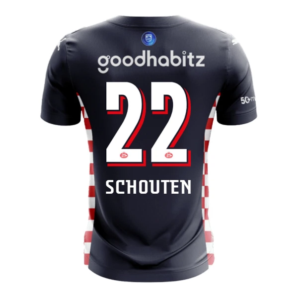 Levné Mužský Fotbalový Dres PSV Eindhoven Schouten 22 Venkovní 2025-26 Levné Mužský Fotbalový Dres PSV Eindhoven Schouten 22 Venkovní 2025-26