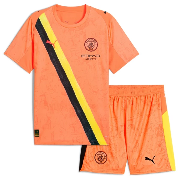 Levné Dětský Fotbalový Dres Manchester City KidSuper Brankářské 2025-26 Levné Dětský Fotbalový Dres Manchester City KidSuper Brankářské 2025-26