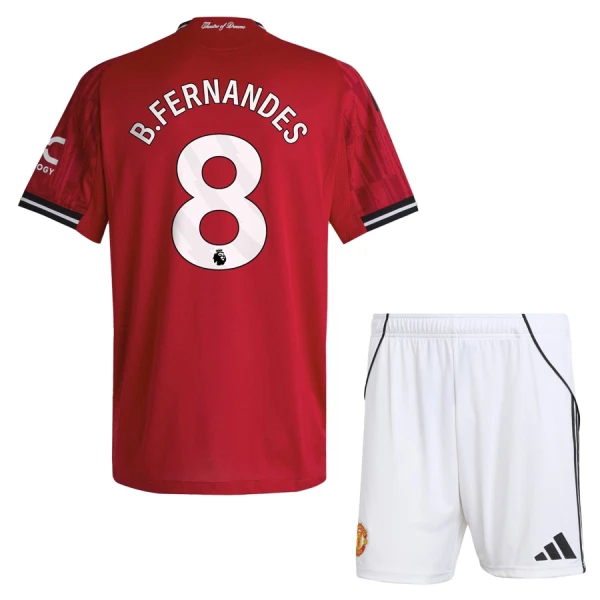 Levné Dětský Fotbalový Dres Manchester United Bruno Fernandes 8 Domácí 2025-26 Levné Dětský Fotbalový Dres Manchester United Bruno Fernandes 8 Domácí 2025-26