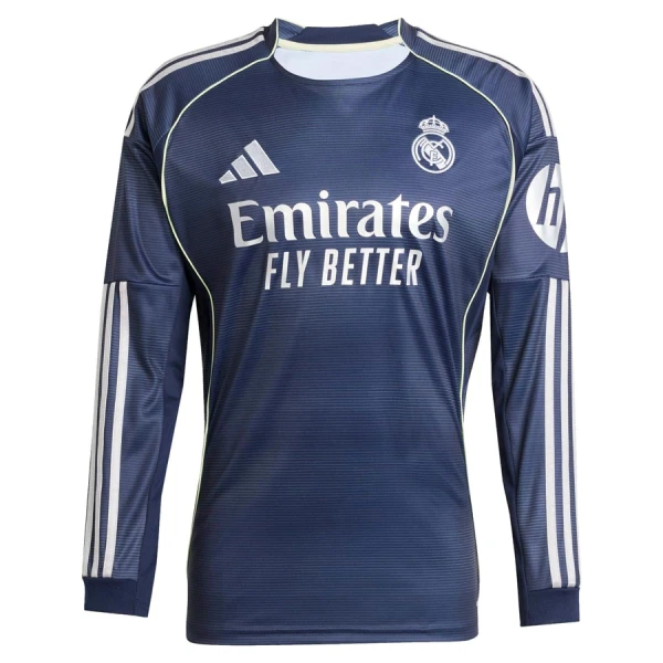 Levné Mužský Fotbalový Dres Real Madrid Venkovní 2025-26 Dlouhý Rukáv Levné Mužský Fotbalový Dres Real Madrid Venkovní 2025-26 Dlouhý Rukáv