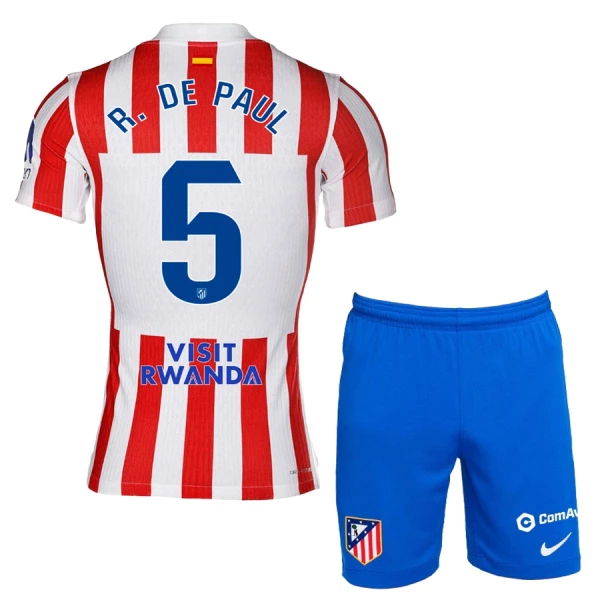 Levné Dětský Fotbalový Dres Atlético Madrid R. De Paul 5 Domácí 2025-26 Levné Dětský Fotbalový Dres Atlético Madrid R. De Paul 5 Domácí 2025-26