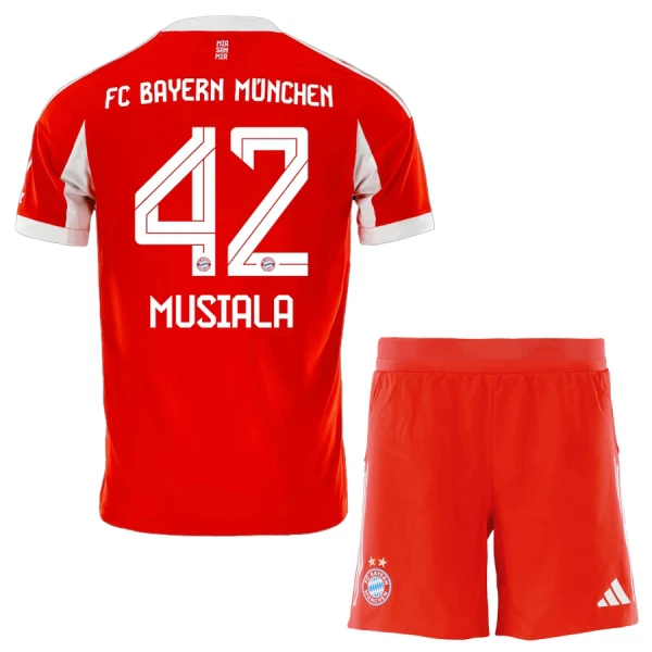 Levné Dětský Fotbalový Dres FC Bayern Mnichov Jamal Musiala 42 Domácí 2025-26 Levné Dětský Fotbalový Dres FC Bayern Mnichov Jamal Musiala 42 Domácí 2025-26