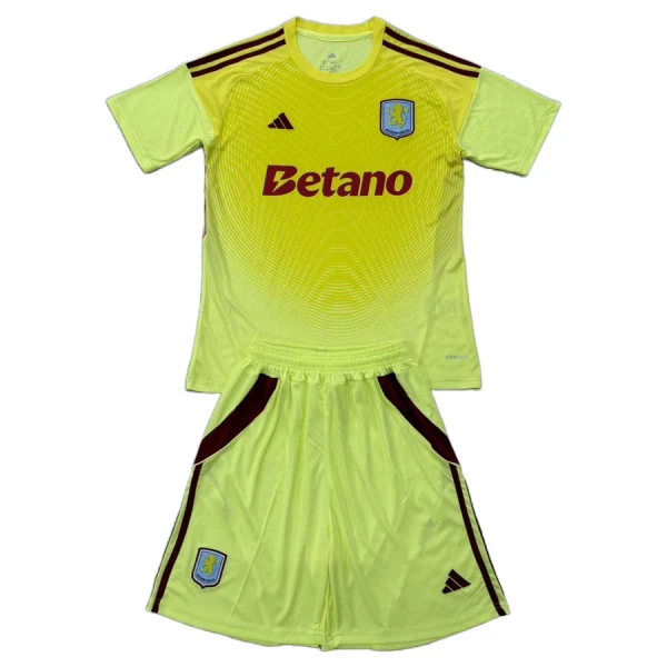 Levné Dětský Fotbalový Dres Aston Villa Brankářské 2025-26 Žlutá