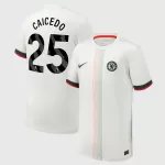 Levné Mužský Fotbalový Dres Chelsea Caicedo 25 Venkovní 2025-26
