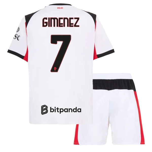 Levné Dětský Fotbalový Dres AC Milán Gimenez 7 Venkovní 2025-26