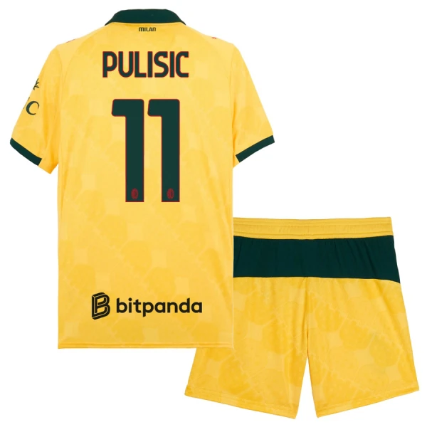 Levné Dětský Fotbalový Dres AC Milán Pulisic 11 Alternativní 2025-26 Levné Dětský Fotbalový Dres AC Milán Pulisic 11 Alternativní 2025-26