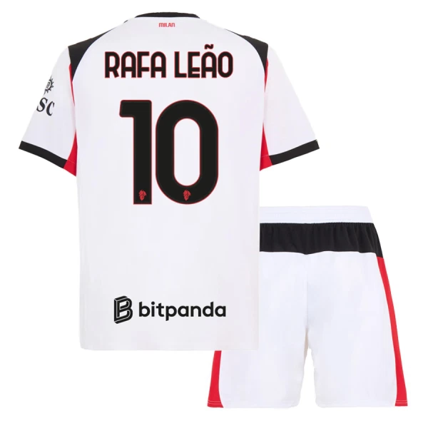 Levné Dětský Fotbalový Dres AC Milán Rafael Leao 10 Venkovní 2025-26 Levné Dětský Fotbalový Dres AC Milán Rafael Leao 10 Venkovní 2025-26
