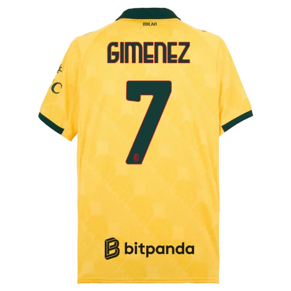Levné Mužský Fotbalový Dres AC Milán Gimenez 7 Alternativní 2025-26 Levné Mužský Fotbalový Dres AC Milán Gimenez 7 Alternativní 2025-26