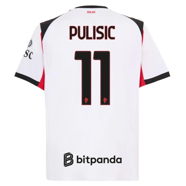 Levné Mužský Fotbalový Dres AC Milán Pulisic 11 Venkovní 2025-26 Levné Mužský Fotbalový Dres AC Milán Pulisic 11 Venkovní 2025-26